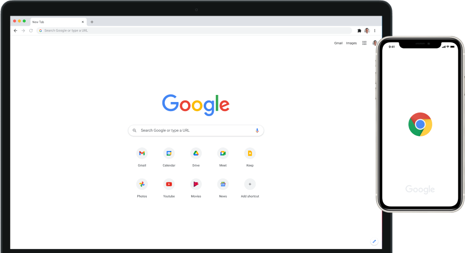 图片：笔记本电脑和移动设备上的 Google Chrome