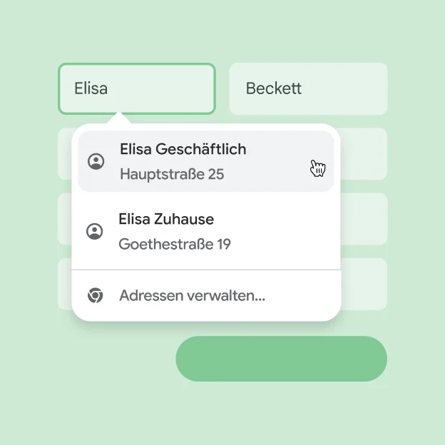 Mit Autofill kann ein Nutzer sofort seinen Namen und seine Adresse in ein Formular eingeben.