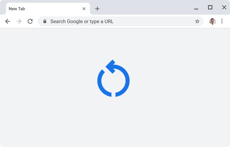 自動更新 顯示「套用更新」圖示的 Chrome 使用者介面