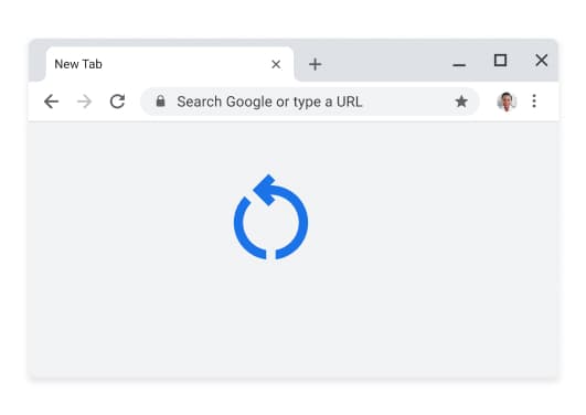 Chrome UI with applying update icon