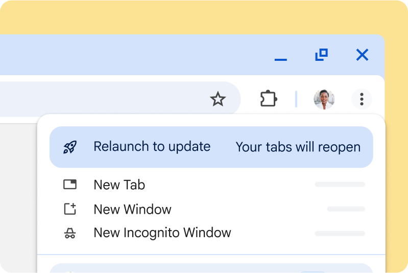 套用可用更新 提醒使用者有可用更新的 Chrome 使用者介面